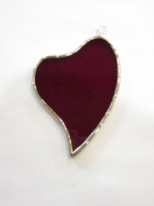 Red Heart Ornament - Stained Glass - Lee Klade
