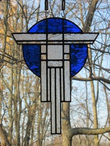 Prairie Warrior (clear & blue) - Stained Glass - Lee Klade